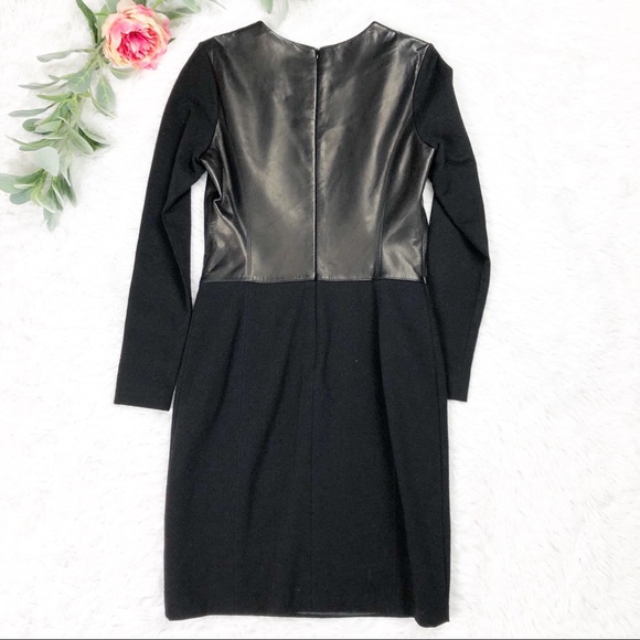 Antonio Melani Black Leather Long Sleeve Dress - Picture 5 of 6